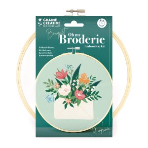 Broderikit blomsterbukett Ø 20 cm Broderikit blomsterbukett Ø 20 cm