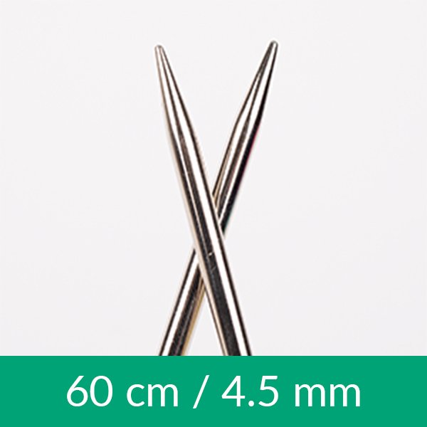Cirkulære strikkepinde - Messing - 60 cm 4,50 mm / 23,6 tommer US 7 - Rundpinde, Strikkepinde, Strikning, Strikke, hækle, knytte og væve