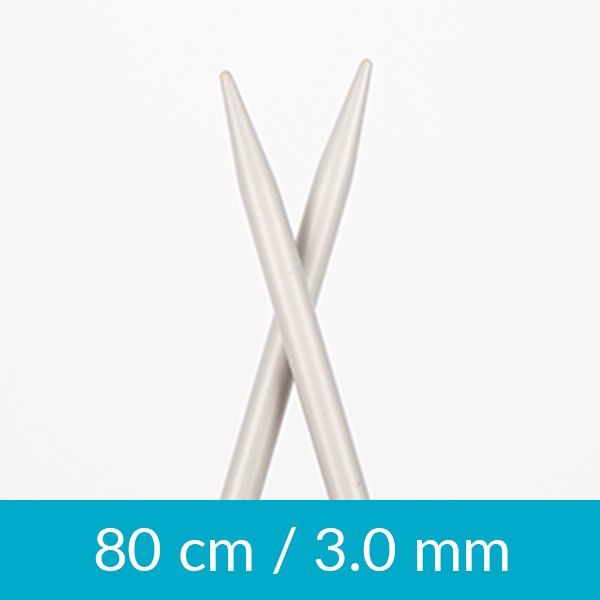 Cirkulære strikkepinde - Aluminium - 80 cm 3,00 mm / 31,5in US 2½ - Rundpinde, Strikkepinde, Strikning, Strikke, hækle, knytte og væve