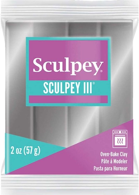 Clay Sculpey III 57g - Sølv 1130 - Ovnhærdende ler, Modellere, Hobbyartikler til børn, Hobbymateriale, Håndværk