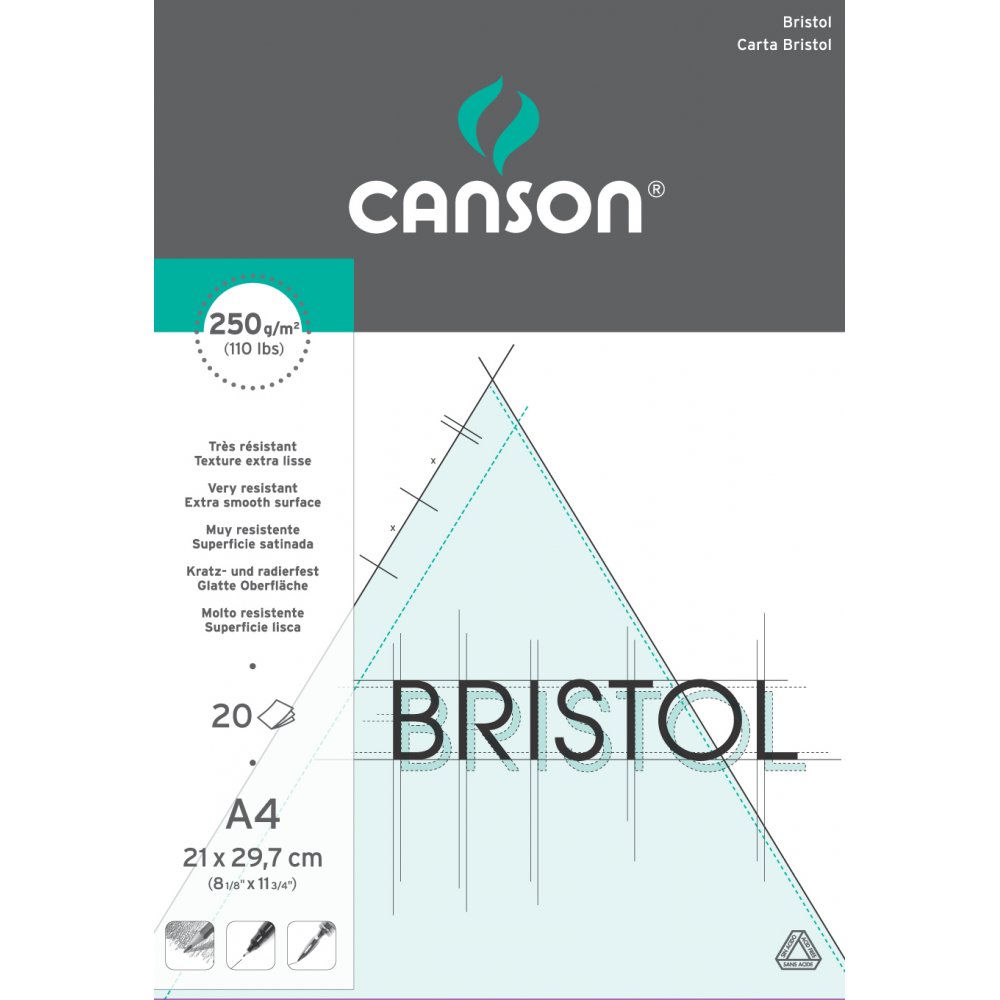 Canson Bristol 250g - A4 - Skissblock, Block
