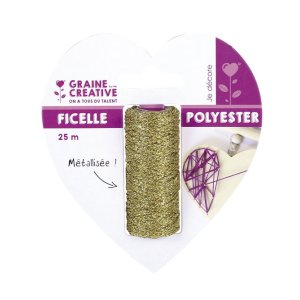 Guldgl�nsande polyestertr�d 25 m