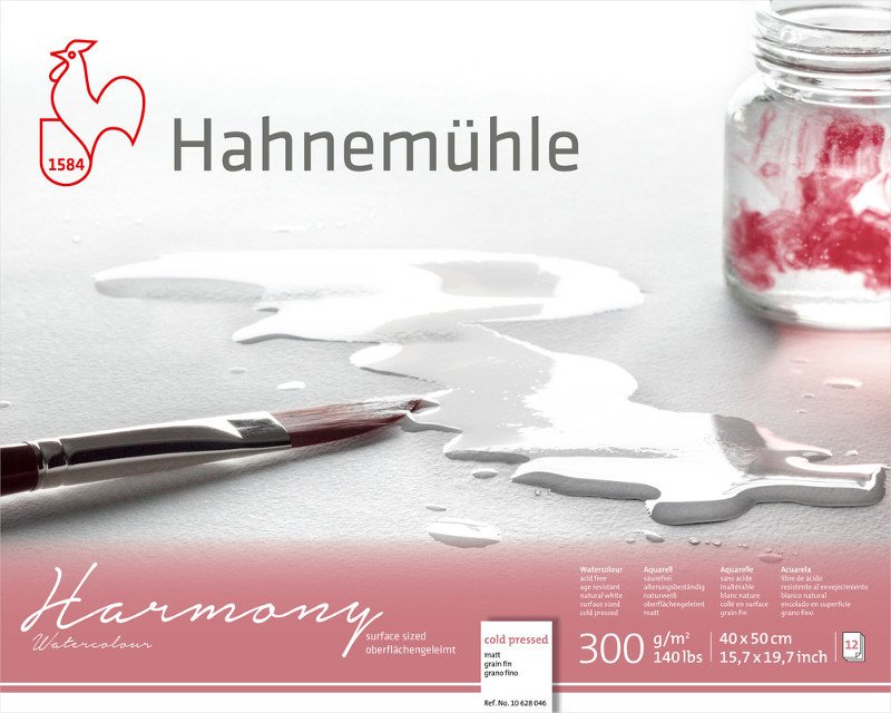 Akvarelblok Harmony 300 g mat - 40x50cm - Akvarelpapir, Blok