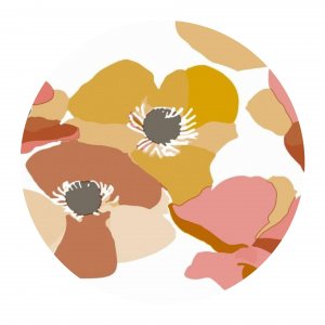 Ferdiglaget voksduk Keshi korallrund 160 cm