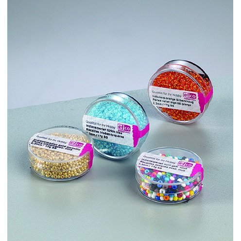 Rocaillesp�rlor silverlinjerade - ljusrosa