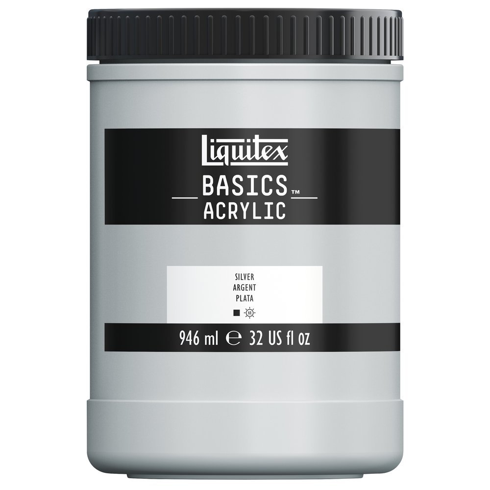 Akrylfärg - Liquitex Basics - 946ml - Silver - Akrylfärger, Konstnärsfärger