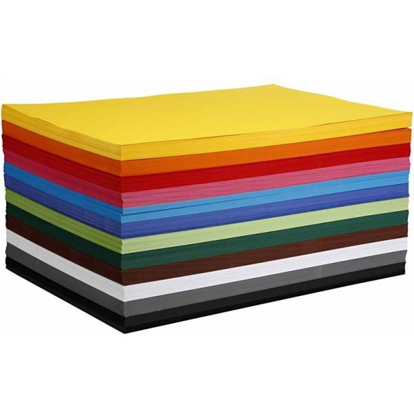 Creativ kartong - mixade färger - A2 - 12x100 st Creativ kartong - mixade färger - A2 - 12x100 st