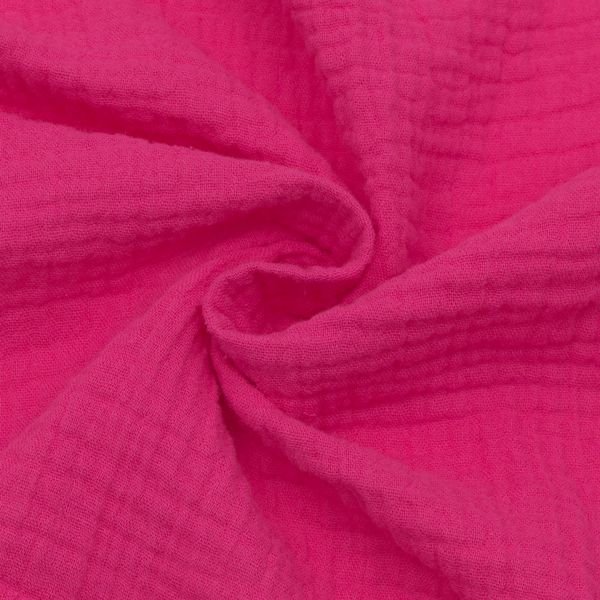 Bomullsmuslin Double Gauze – 130 cm - Rosa - Enfärgat bomullstyg, Bomullstyg, Tyger