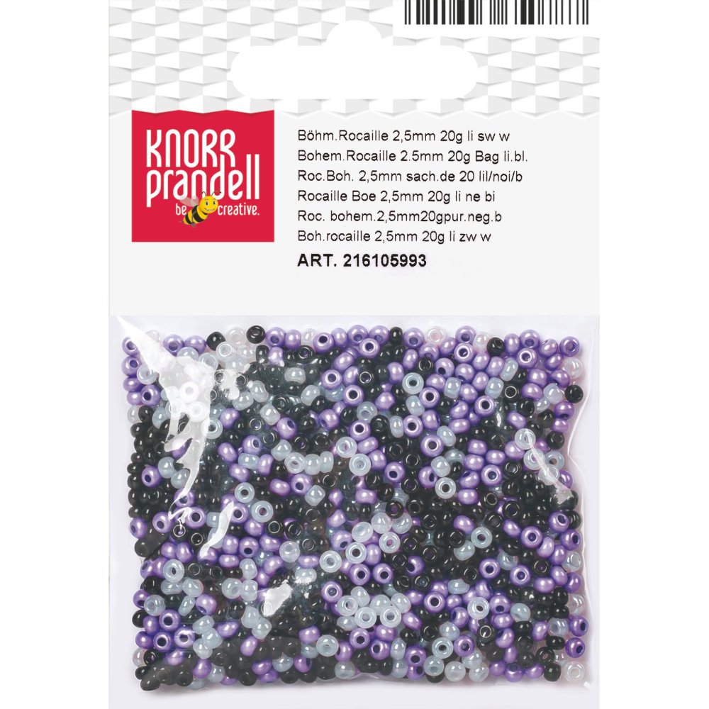 Boheme rocailleperler 2,5 mm, 20 g, blandede farver - Blandinger af rocaillesperler, Rocaillesperler, Håndværk