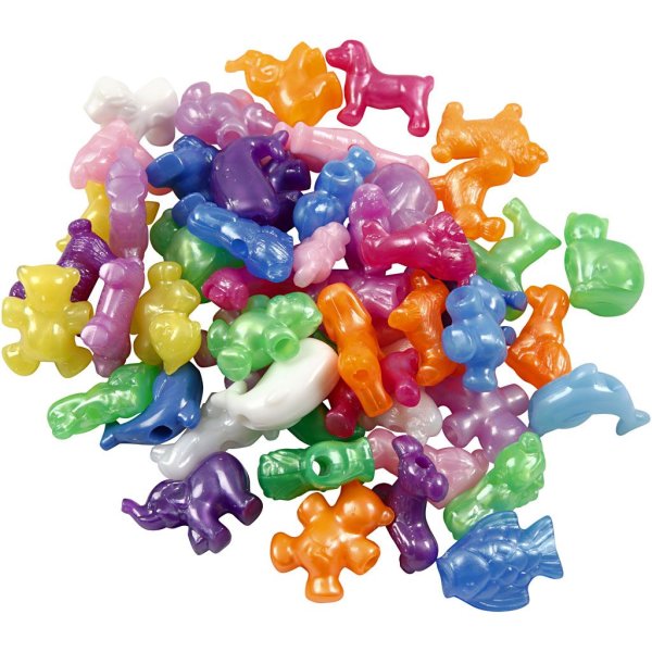 Plastperler 25 mm perlefarger 220 stk - Krukke Plastperler 25 mm perlefarger 220 stk - Krukke