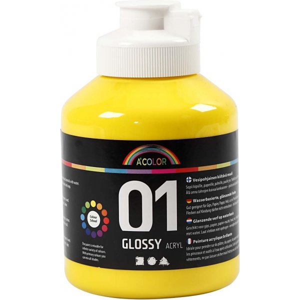 Skolfärg - Akryl - primärgul - blank - 500 ml Skolfärg - Akryl - primärgul - blank - 500 ml