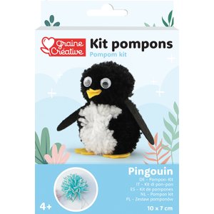Gör-det-själv-kit för pompom-pingvin Gör-det-själv-kit för pompom-pingvin