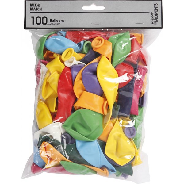 Ballonger - mixade färger - Ø23 cm - 100 st Ballonger - mixade färger - Ø23 cm - 100 st