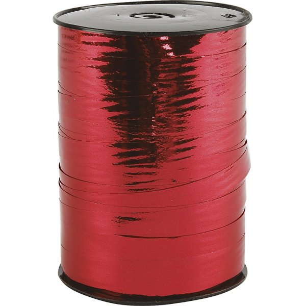 Presentsnöre - metallröd - blank - 250 m Presentsnöre - metallröd - blank - 250 m