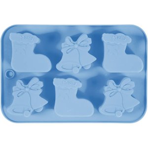 Silikonform julestr�mper og bjeller 2,5 x 6 x 7,5 cm 12,5 ml - 1 stk.