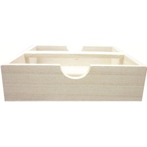 Servetthållare i trä 18,5 x 18,5 cm - dekorerbar Servetthållare i trä 18,5 x 18,5 cm - dekorerbar