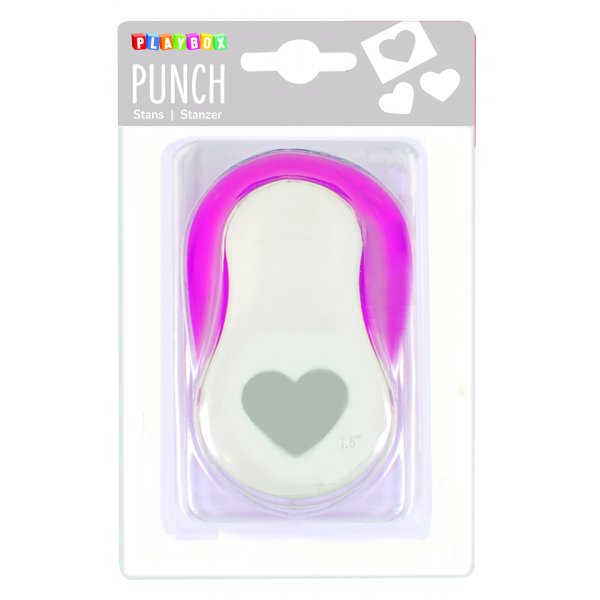 Stans hj�rta 3,8 cm - Rosa/vit