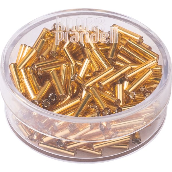Glasp�rlor bohemiska rocaille 9 x 2 mm, guld