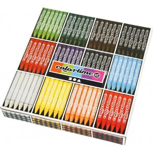 Colortime Crayons - blandede farger - 12 x 24 stk