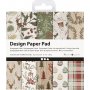 Designpapir - brun/grnn - 50 ark