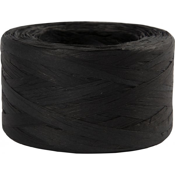 Raffia Pappersgarn - svart - 100 m Raffia Pappersgarn - svart - 100 m