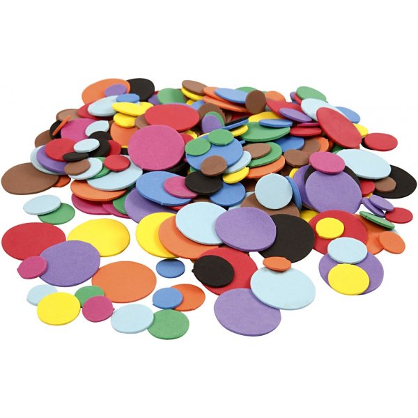 Dekorgummicirklar - mixade färger - 300 st Dekorgummicirklar - mixade färger - 300 st