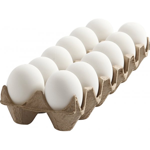 Plastägg - Vita - 12 st Plastägg - Vita - 12 st