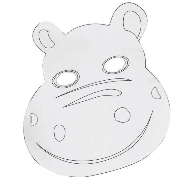 Set med 6 färgläggningsbara djurmasker i kartong Set med 6 färgläggningsbara djurmasker i kartong