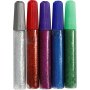 Glitterlim - blandede farger - 5 x 10 ml