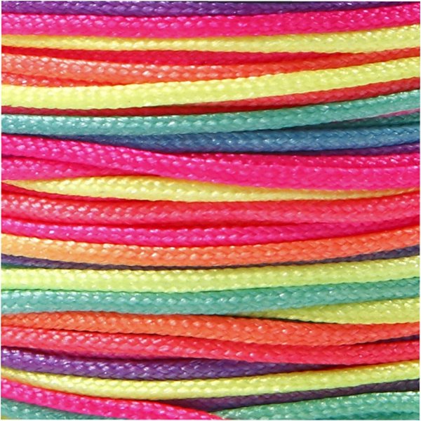 Multicolor knytsnöre - neonfärger - 28 m Multicolor knytsnöre - neonfärger - 28 m
