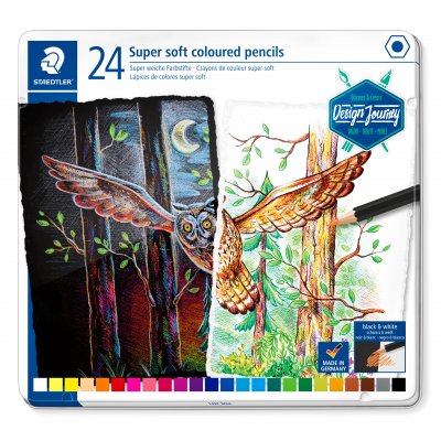 Design Journey Supermyke fargeblyanter i boks - 24 blyanter