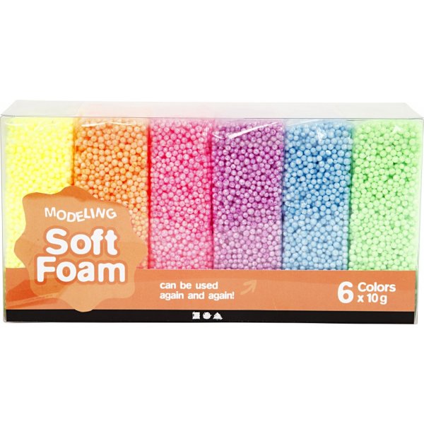 Soft Foam - neonfärger - 6 x 10 g Soft Foam - neonfärger - 6 x 10 g