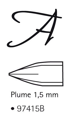 Kalligrafipenne 1,5 mm + 6 patroner i forskellige farver - Kalligrafi penne, Kalligrafi, Penne, kridt & tusch