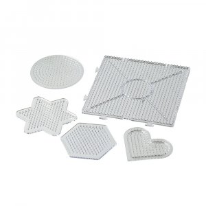 Set med prlplattor i olika former 8,5x7,5 cm / 15x15 cm - 5 transparenta delar