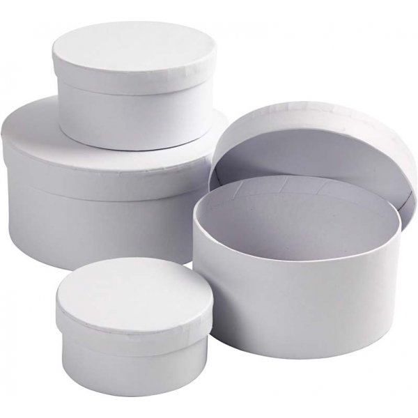 Runda Pappaskar - vit - 4 st Runda Pappaskar - vit - 4 st