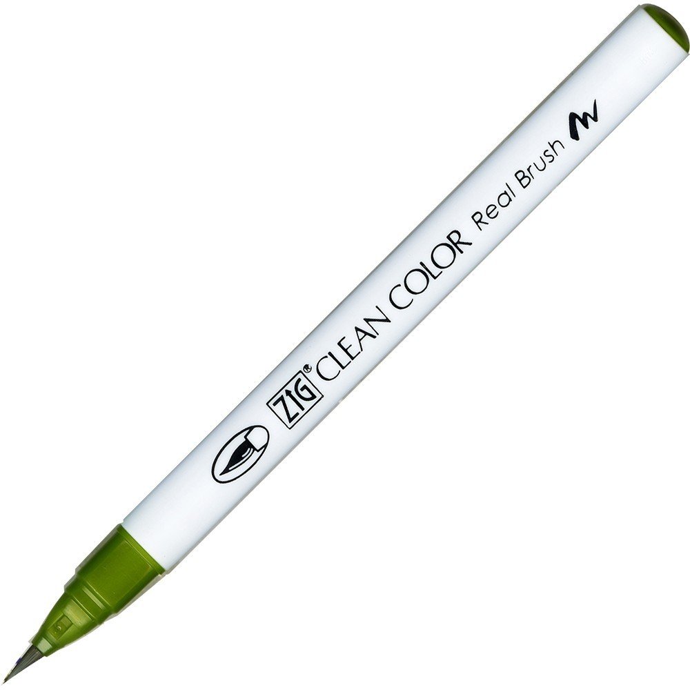 Penselpen ZIG Clean Color Real Brush - Olive Green (043) - Penselpenne, Penne, Penne, kridt & tusch
