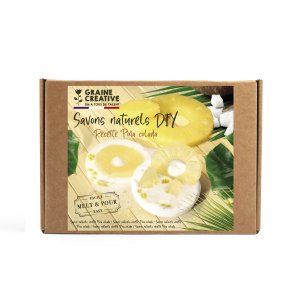 Tvåltillverkningskit med pina colada-doft och torkade blommor Tvåltillverkningskit med pina colada-doft och torkade blommor