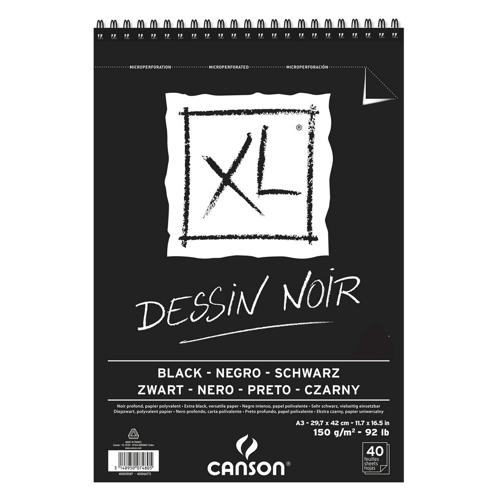 Canson XL Dessin Noir 150 g - A3 - Tegneblok, Blok