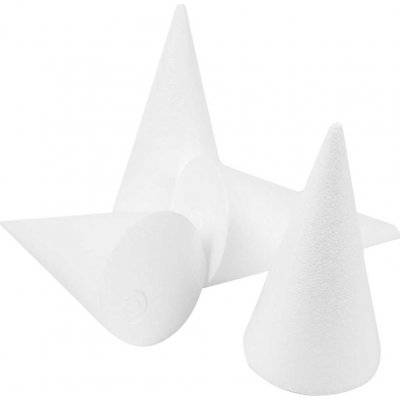 Styrofoam kogler - hvid - 6 cm - 25 stk