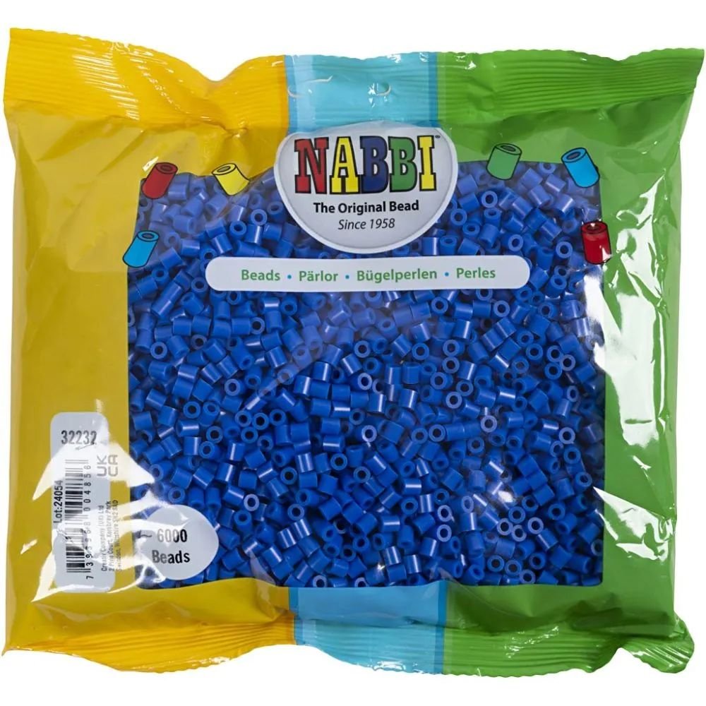 NABBI Tube perler - Mørkeblå (32232) - 6000 stk - Rørperler, Perler & perleplader, Håndværk