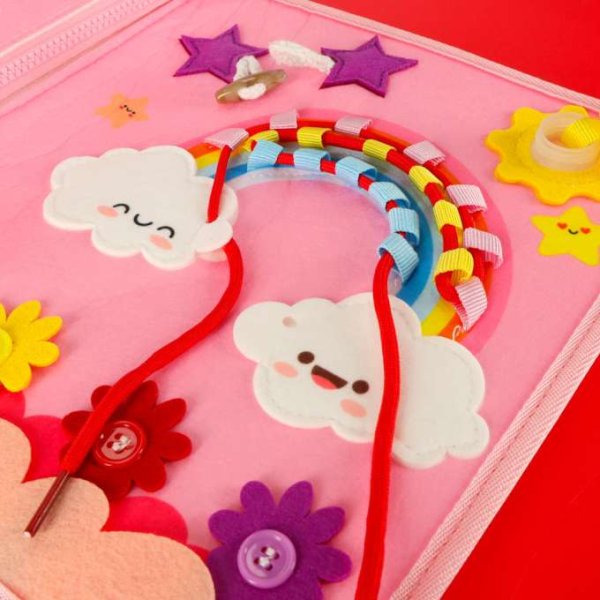 Sensorisk aktivitetsrygs�k prinsesse 28 x 25 cm lyser�d