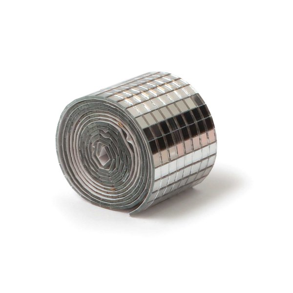 Sj�lvh�ftande spegelband facetterat - silver