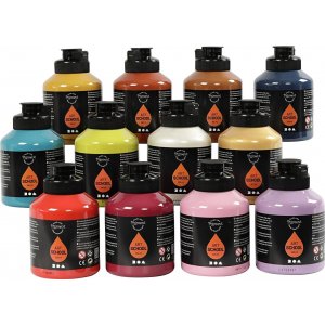 Pigment Kunstskole - komplementrfarver - halvblank - 12 x 500 ml