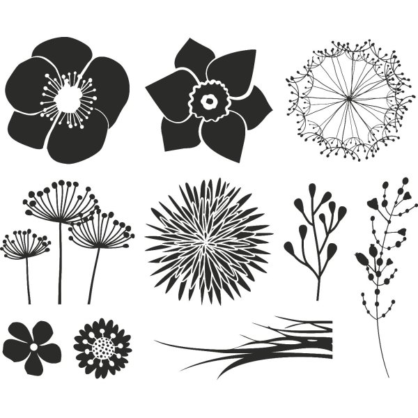 St�mpelset blommor 10 delar