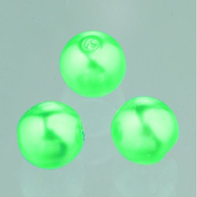 Glasprlor vax lyster 6 mm - smaragdgrn 40 st.