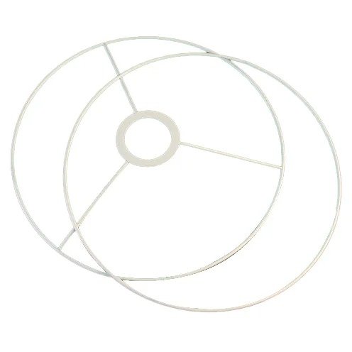 Lamperinge Sæt Ø20 cm - Hvid 2 dele Rund - Lampeskærm stativer, Metalartikler, Dekorationsrammer, Hobbymateriale, Håndværk