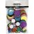 Dekorative gummicirkler - blandede glitterfarver - 150 stk