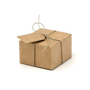 Gaveæsker i kraftpapir 6 x 5,5 x 3,5 cm med etiketter - 10-pak Gaveæsker i kraftpapir 6 x 5,5 x 3,5 cm med etiketter - 10-pak