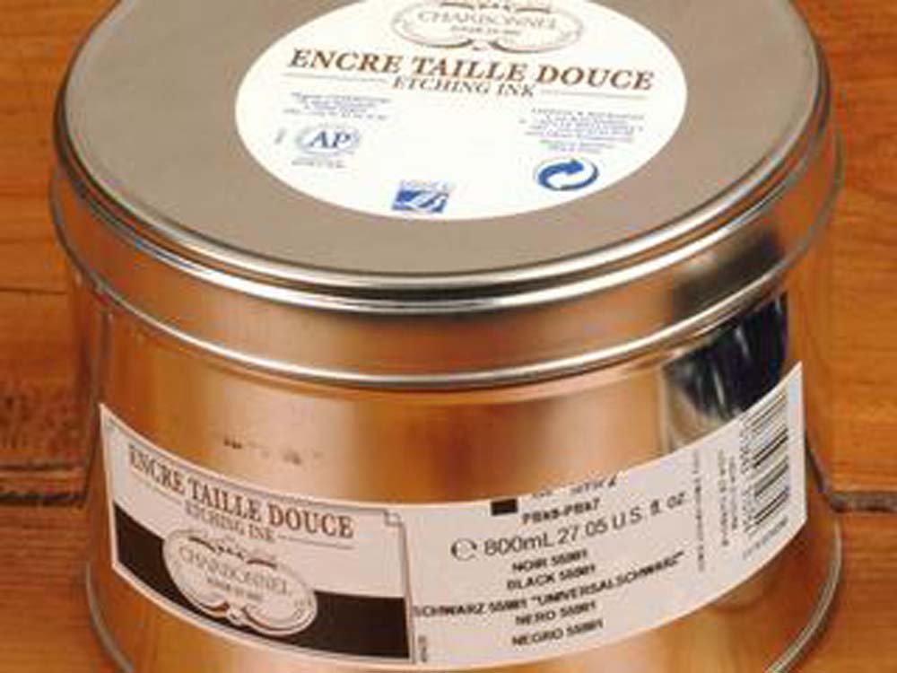 Blæk Intaglio Charbonnel Ink 800 ml - Etching Ink Lux Black - Farve & medium til grafisk tryk, Print & printfarve