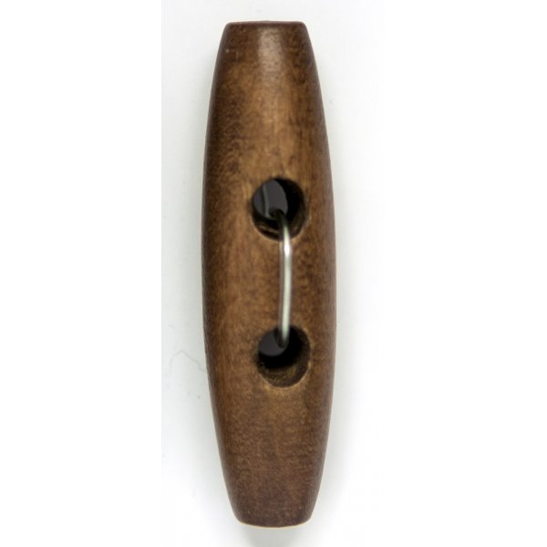 Knapp Duffel 2-hulls 50 mm 2 stk - Rdbrunt treverk